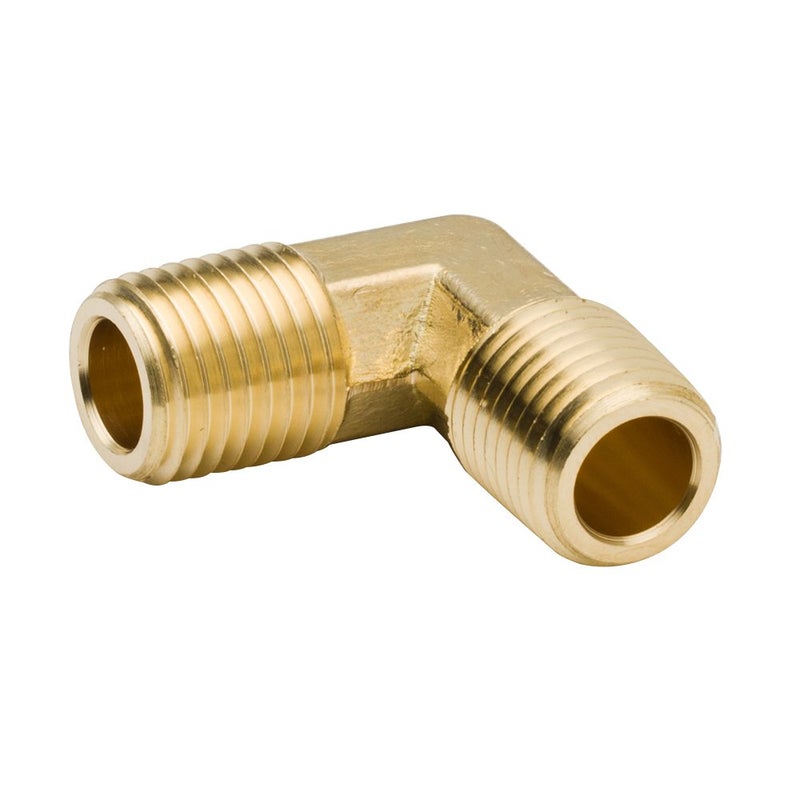 Legines 90-Degree Male Elbow Fitting, Forged Brass 90 Degree Right Angle Ell, 1/4" NPT Male x 1/4" NPT Male, Pack of 2 - Image 2